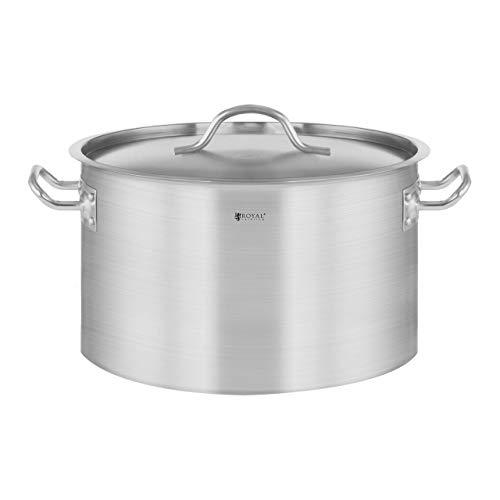 Royal Catering Pentola Per Induzione Pentola Acciaio Inox RCST-14E3-S (Acciaio Inox, 14 L, Fondo 3,8 mm)