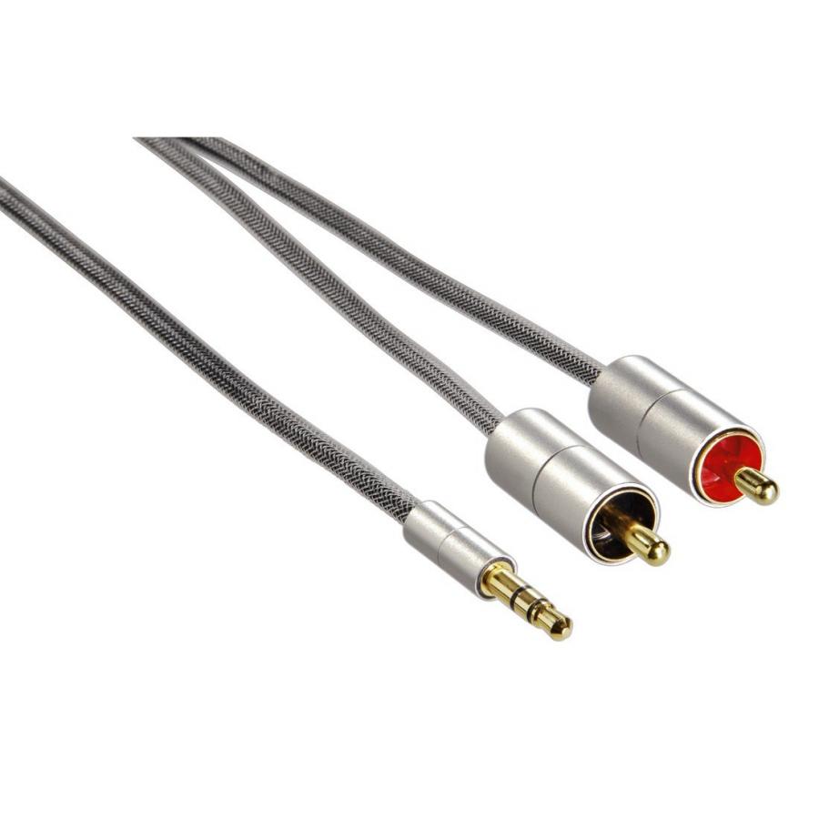 HAMA Cavo jack 3,5 mm M/2 x RCA M, 2 metri, Aluline
