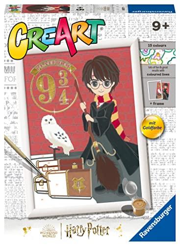 Ravensburger - CreArt Serie D: Harry Potter, Partenza per Hogwarts, Kit per Dipingere con i Numeri, Contiene una Tavola Prestampata, Pennello, Colori e Accessori, Gioco Creativo per Bambini 7+ Anni