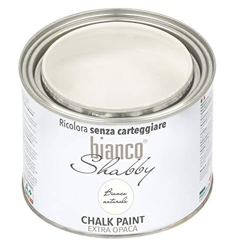 Informatica Vicenza - bianco Shabby CHALK PAINT Bianco Naturale per Mobili  e Pareti - Pittura Shabby Chic Vintage EXTRA OPACA (1 Litro)