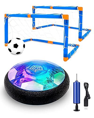 Maxesla Pallone Calcio Fluttuante Kit, Air Hover Calcio Ricaricabile con LED Luce Air Power Soccer Disc da Allenamento in Schiuma Morbida Paraurti per Indoor & Outdoor, Giocattoli Sportivi per Bambini