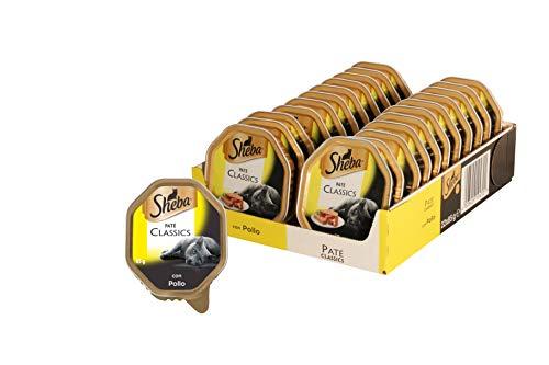 Sheba Paté Classics, Cibo per Gatto con Pollo - 22 Vaschette da 85 g, Totale: 1870 g
