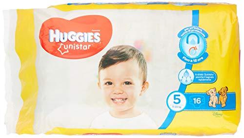 Huggies Unistar Pannolini, Taglia 5 (11-25 kg), 1 Pacco da 16 Pannolini, 16 Pezzi