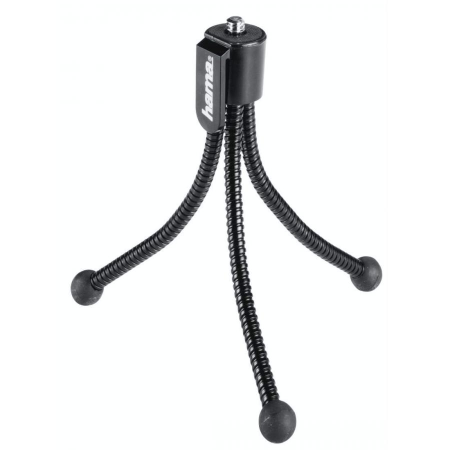 Hama Pratico mini treppiede (treppiede con gambe flessibili e clip di fissaggio), nero