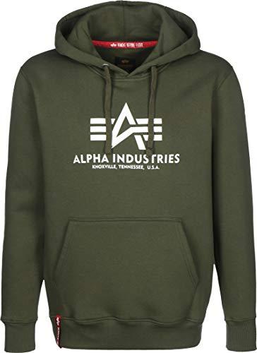 ALPHA INDUSTRIES Basic Hoody Maglia di Tuta, Olive Foncã, 43.73 Uomo