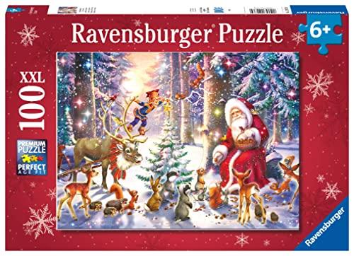 Ravensburger Puzzle Natale nella foresta Puzzle 100 pz. XXL Puzzle per Bambini
