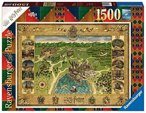 Ravensburger Puzzle 1500 pezzi, Harry Potter, Puzzles da Adulti, Book Edition, Mina Lima, Minalima, Mappa di Hogwarts, Dimensioni Puzzle: 80x60 cm
