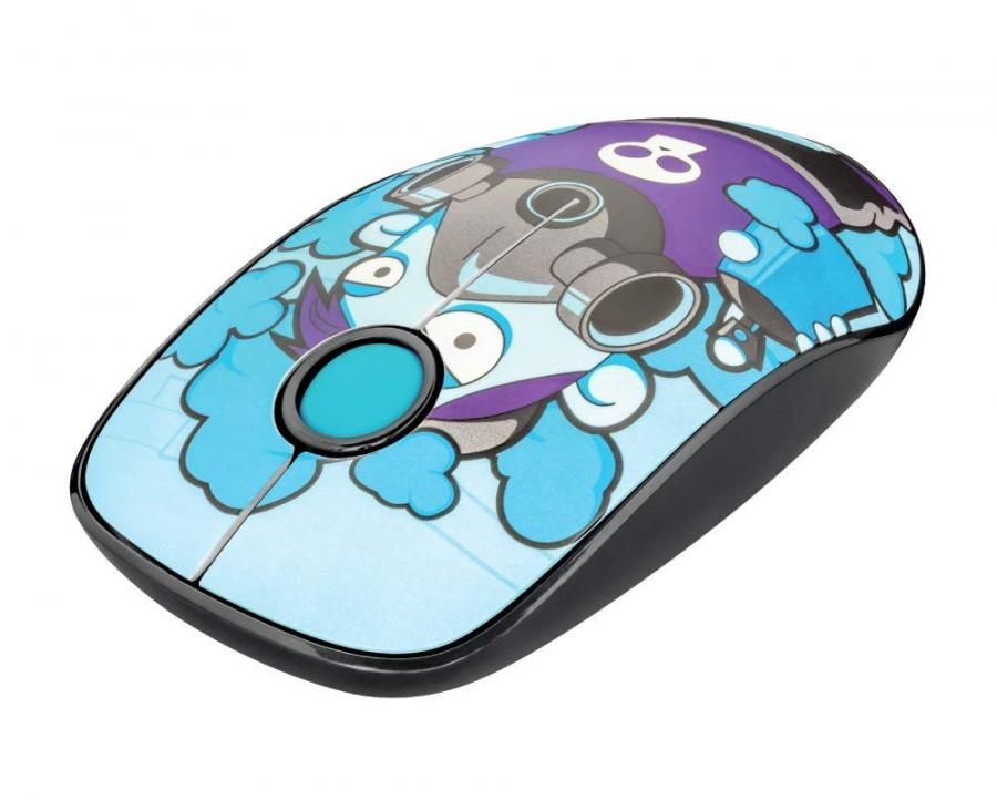 Trust Sketch Mouse Wireless con Clic Silenziosi, Ciano