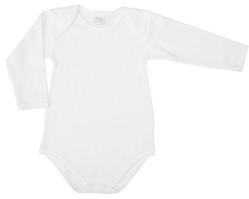 Ellepi AF890NR Body Americano Cotone Garzato Manica Lunga, Bianco, Taglia 18 Mesi, 1 pezzo