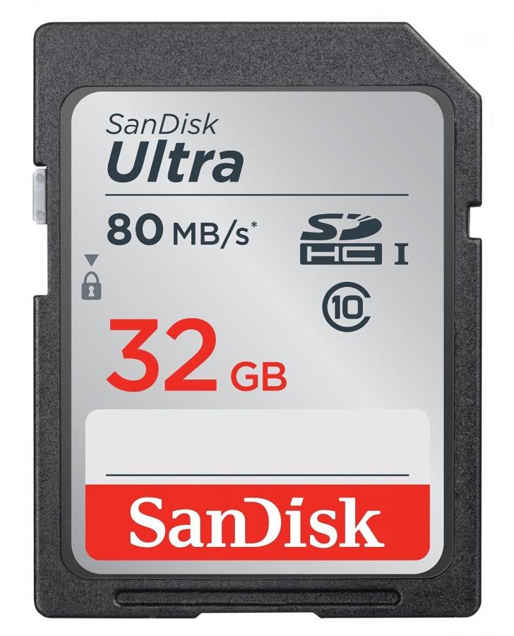 SanDisk Ultra Scheda di Memoria SDHC Traditional, Velocità fino a 80 MB/sec, 32 GB, Classe 10