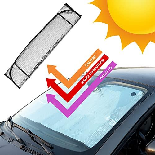 Coprisole Parabrezza Auto - Parasole Per Auto Interno Pieghevole -  Copriparabrezza Auto Estate e Inverno - Riflette Raggi UV Sole da Ambo i  Lati - Universale con Ventose