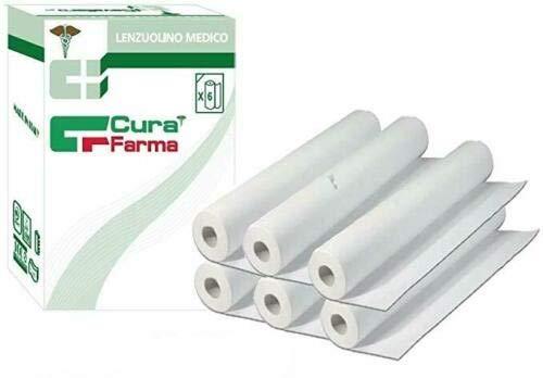 6 ROTOLI LENZUOLINO COPRI LETTINO DA MASSAGGIO MEDICO ROTOLO CARTA LENZUOLINI PER MASSAGGI ESTETICA ESTETISTE FISIOTERAPIA - LUNGHEZZA 70 METRI - MADE IN ITALY - ECOLABEL - Originale Cura FARMA