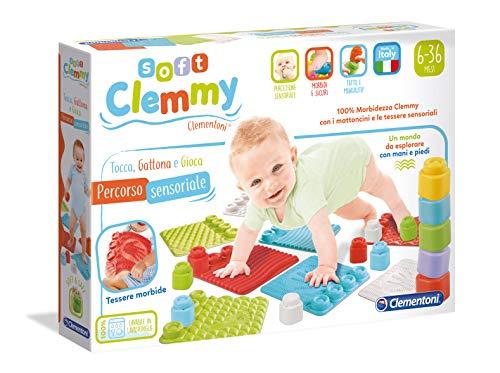Clementoni- Soft Clemmy-Percorso sensoriale, Tocca, Gattona, Gioca-Tappeto per Bambini 6 Mesi+, Made in Italy, Multicolore, 17313