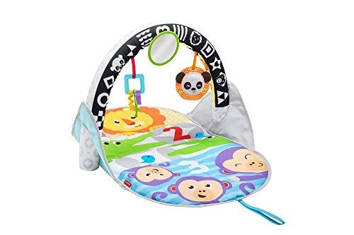Fisher-Price Palestrina Pieghevole degli Animali con Arco in Bianco e Nero per Stimolare la Vista, con Soffice Tappetino e Giochi per Neonati, Multicolore, FXC14