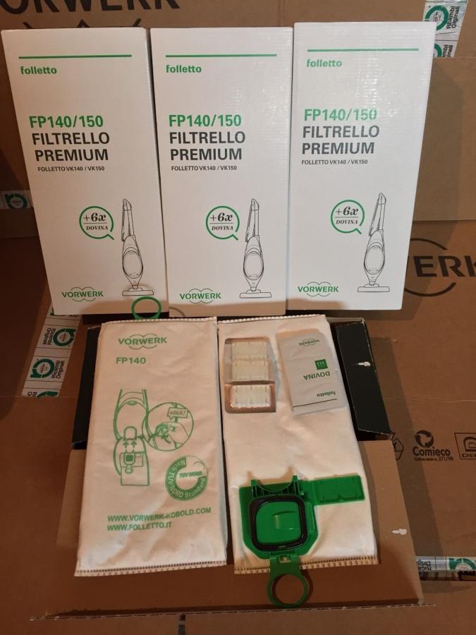 Vorwerk 6 Sacchetti + 6 PROFUMI Originali per Folletto VK 140 150 ASPIRAPOLVERE Originale