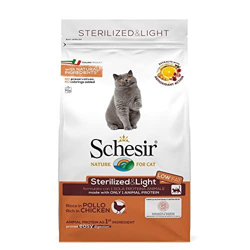 Schesir Sterilizzato e leggero Cibo Secco per Gatti Adulti Crocchette, 1,5 kg
