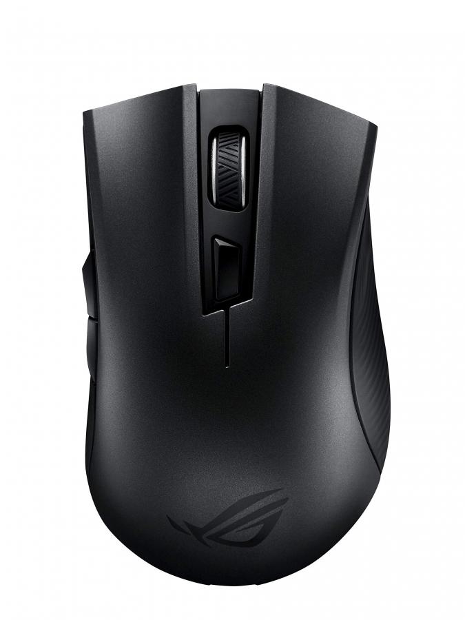 ASUS ROG Strix Carry Mouse Gaming con doppia connettività wireless a 2,4 GHz / Bluetooth, 7200 DPI, custodia in pelle portatile.