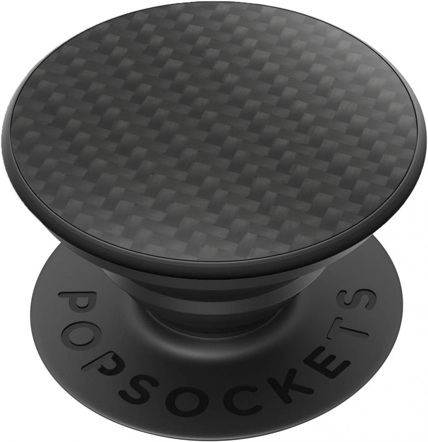PopSockets PopGrip - Supporto e Impugnatura per Telefoni Cellulari e Tablet con un Top Intercambiabile - Carbon Fiber Black