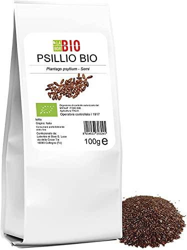 Psillio semi Bio coltivati in Italia 100 g - 100% Naturale Vegan senza conservanti Regolarità intestino - LaborBio