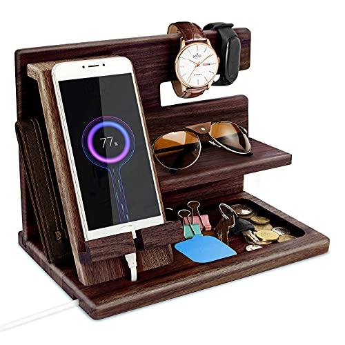 Regalo Uomo Natale Compleanno Docking Station in Legno per