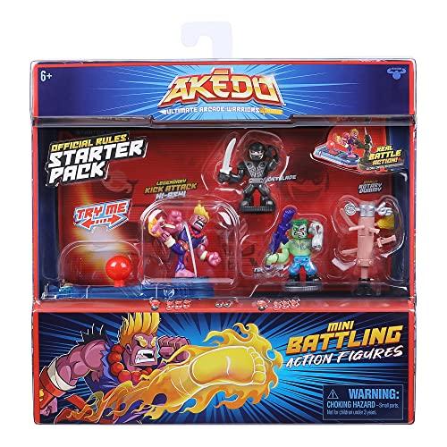 Akedo Kick Attack, Starter Pack con 3 Mini Personaggi, Accessorio per Allenamento e Controller Joystick, per Bambini a Partire da 6 Anni, AKE00200 , Giochi Preziosi, Multicolore