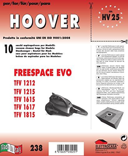 HV 25 sacchetti per aspirapolvere confezione da 10 sacchi carta