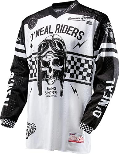 O'Neal | Maglia Motocross | Enduro MX | Materiali Leggeri e durevoli, Fori di Ventilazione Tagliati al Laser, vestibilità Atletica | Maglia Ultra Lite 70 | Adulto | Nero Bianco | Taglia XL