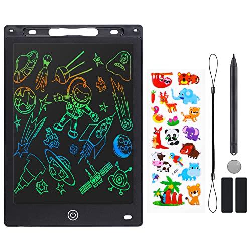 Coolzon Tavoletta Grafica LCD Scrittura, Tavoletta Grafica LCD 10 Pollici  con lavagnetta cancellabile bambini per Pittura e Liste di Memoria, Adesivi  Gratuiti di Cartoni Animati, Nero