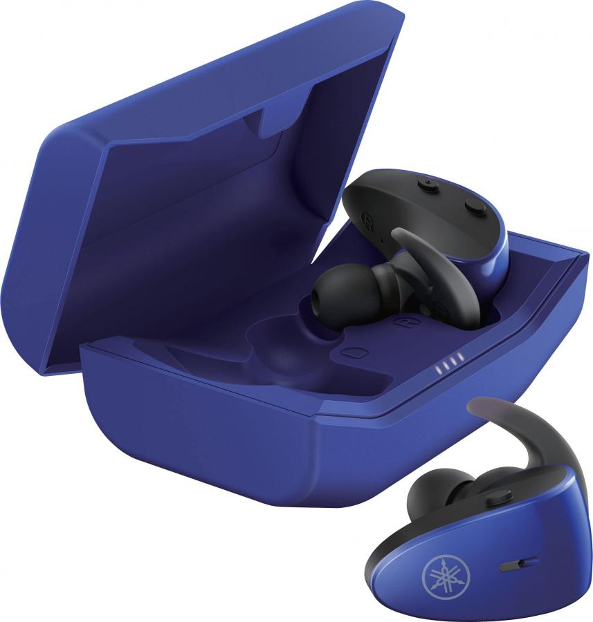 Yamaha TW-ES5A, auricolari Sport true wireless, con Listening Care e Ambient Sound, Impermeabilità IPX7, Autonomia di 9 ore con 1 sola ricarica, App Headphone Control, Colore Blu