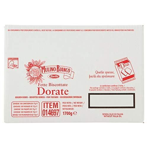 Mulino Bianco Fette Biscottate le Dorate - Pacco da 100 Pezzi (1700 gr)