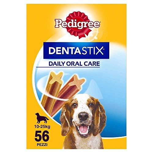 Pedigree Dentastix al Giorno Medium 10-25 kg Confezione Scorta, 56 Bastoncini - 8 x 180 gr
