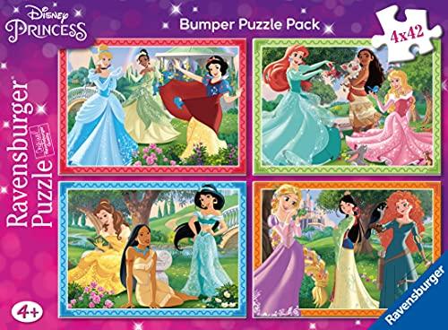 Ravensburger 051700 Principesse Disney, 4 Puzzle da 42 Pezzi per Bambini, Età Raccomandata 4+