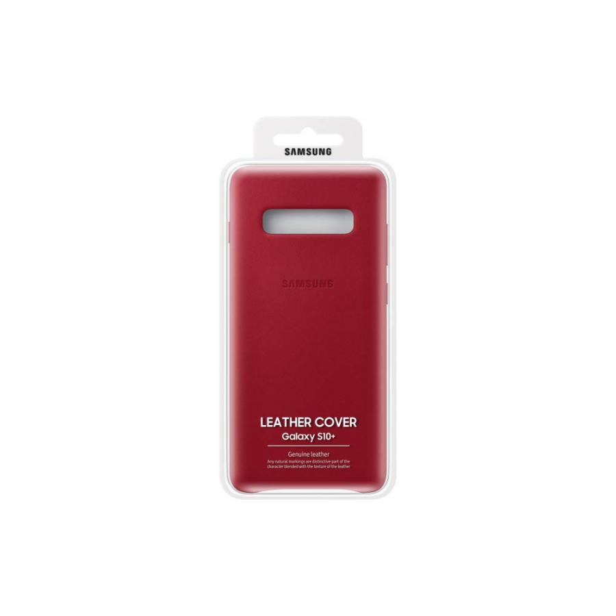 SAMSUNG EF-VG975LREGWW Custodia in Pelle per S10+, Rosso
