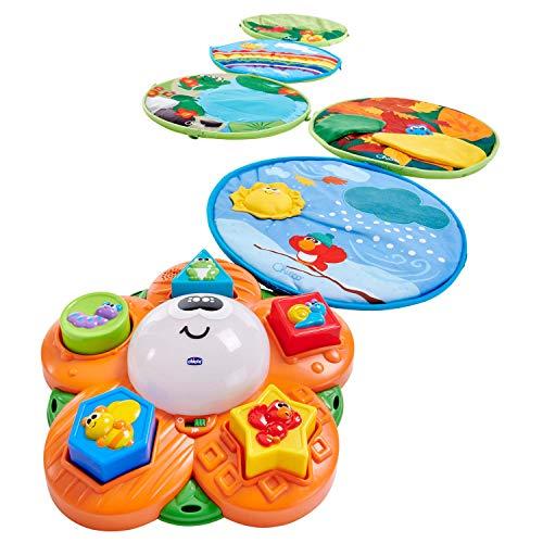 Chicco Tappeto Gioco Bambini Sentiero delle Stagioni, Percorso Sensoriale Elettronico e Gioco a Incastri con 5 Tappetini Morbidi e Fiore Centrale con Suoni e Luci, Giochi Neonato e Bambini 9+ Mesi