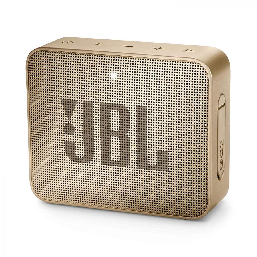 JBL GO 2 Speaker Bluetooth Portatile – Cassa Altoparlante Bluetooth Waterproof IPX7 – Con Microfono, Funzione di Noise Cancelling, Fino a 5h di Autonomia, Champagne