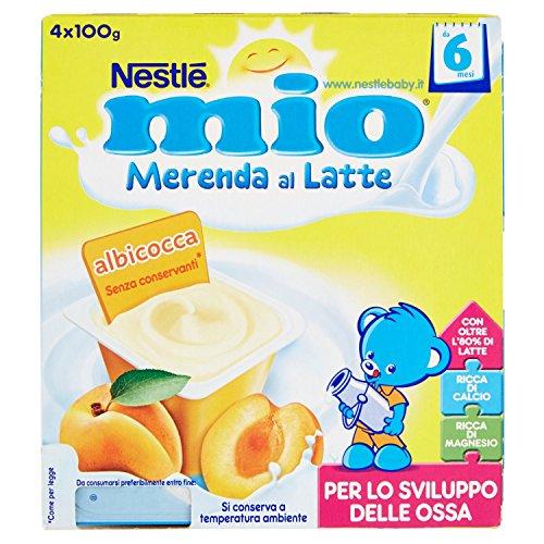 Nestlé Mio Merenda al Latte e Albicocca senza Glutine, 4 x 100g