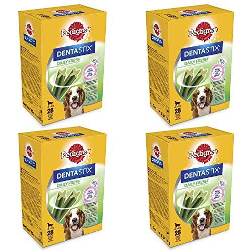 Pedigree Dentastix Fresh 112 Snack per la Igiene Orale (Cane Medio 10-25 kg) 180 g 28 Pezzi - 4 Confezioni da 28 Pezzi (112 Pezzi totali)