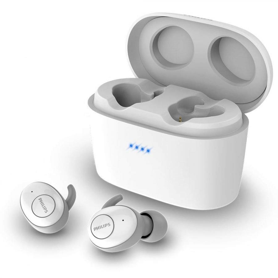 Philips Audio SHB2515WT/10, Auricolari Bluetooth con Microfono Integrato, Lunga Durata della Batteria, Cancellazione del Rumore, 3 Tipi di Cuffie, Taglia Unica , Bianco