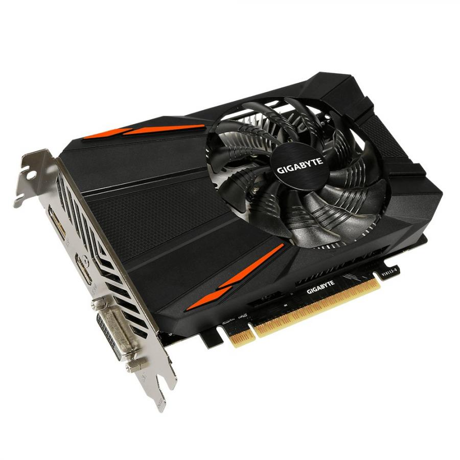 GIGABYTE NVIDIA GeForce GTX 1050 D5 4 G 4 GB di memoria GDDR5 128 Bit scheda grafica PCI Express 3 HDMI/DP/DVI, GV-N105TD5-4GD, colore: nero
