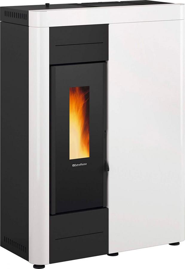 Stufa a Pellet Idro Slim 14.5 kW Termostufa Capacità serbatoio 22 Kg Volume 415 m³ colore Bianco - Virna Idro