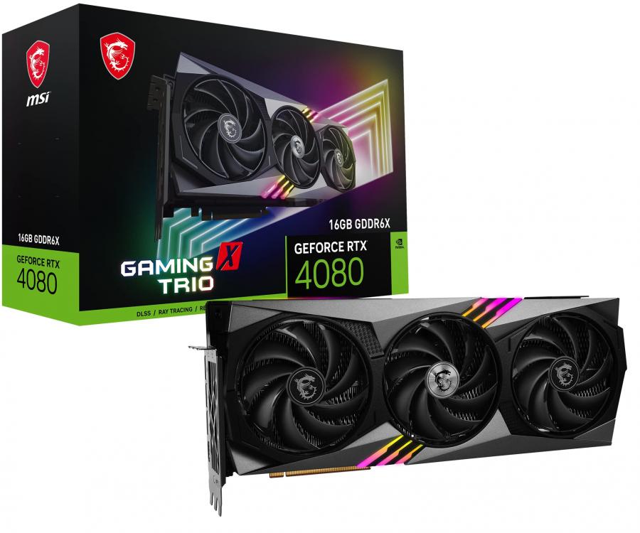 MSI GeForce RTX 4080 16GB GAMING X TRIO Scheda Video Gaming - NVIDIA RTX 4080, 16 GB GDDR6X