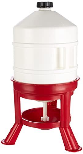 Abbeveratoio A Serbatoio In Plastica, 30L, Bianco/Rosso