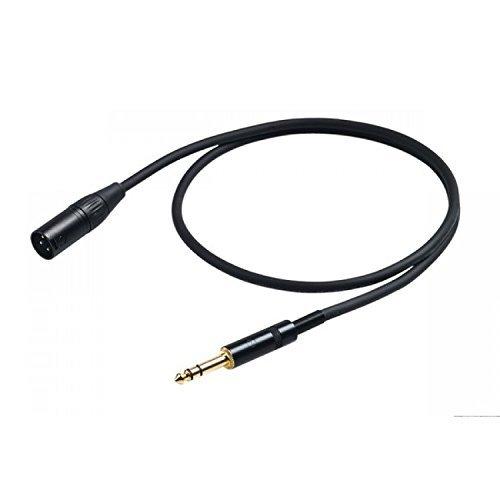 Proel CHL230LU3 - Cavo professionale bilanciato con connessioni spina jack Stereo Ø 6.3 mm a Cannon XLR 3P Maschio - 3 mt., Nero (3mt)