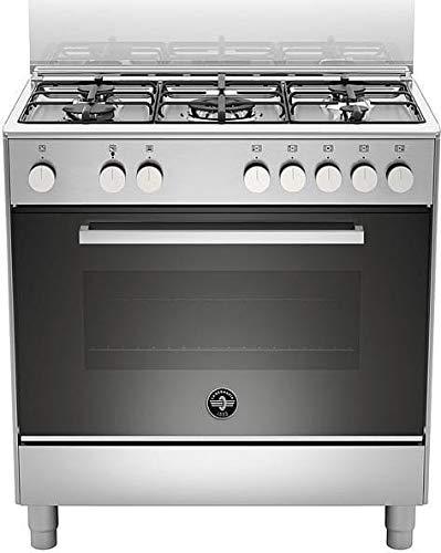 Cucina a gas con forno elettrico, N° 5 Fuochi, 80x50 cm, colore Inox, Serie Futura