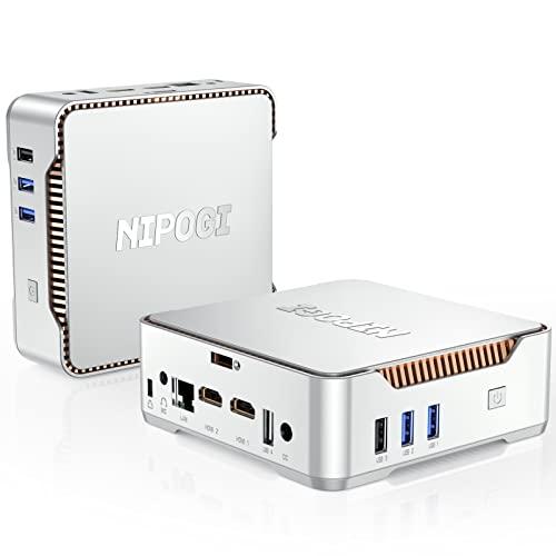 NiPoGi Mini PC,Intel Celeron N5105 up to 2.9GHz,16GB RAM+512GB M.2 SSD, Windows 11 Pro Mini Computer,Support 2.5