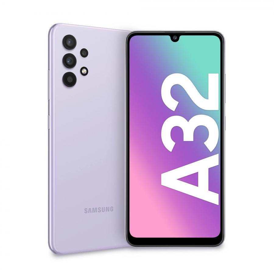 Samsung Galaxy A32 4G Smartphone Android Senza SIM 6.4 Pollici, Display Infinity-U FHD+, 4 Fotocamere Posteriori, 4GB RAM e 128GB, Batteria 5.000 mAh, Awesome Violet (Viola) [Versione Italiana]