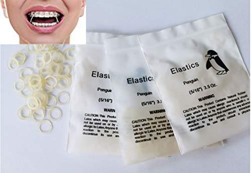 Ambra Denti elastici dentali Gap 3.5 OZ ortodontici di media resistenza 5/16 bretelle elastiche (3 sacchetti = 300 pezzi)