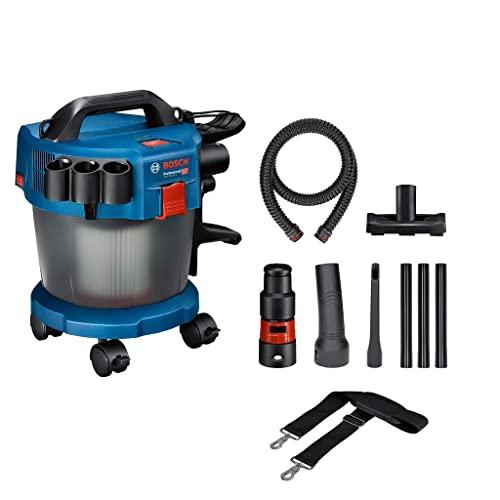 Bosch Professional Aspiratore a umido/a secco a batteria GAS 18V-10 L 18V System, senza batterie e caricabatterie, incluso tubo 1.6 m, tubo curvo, set tubi aspiratore 3 pezzi, set rotelle 4 pezzi