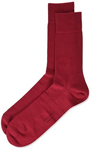 FALKE Family Cotone sostenibile Sottili monocromatici 1 Paio Calzini, Scarlet, 47-50 Uomo