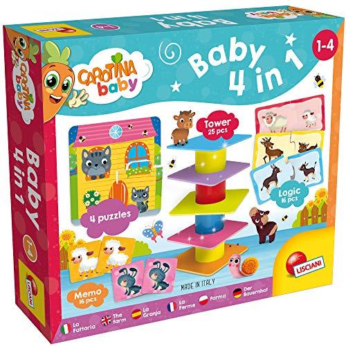 Liscianigiochi- Carotina 4 in 1 Gioco Educativo Prescolari e Baby, Multicolore, 79872